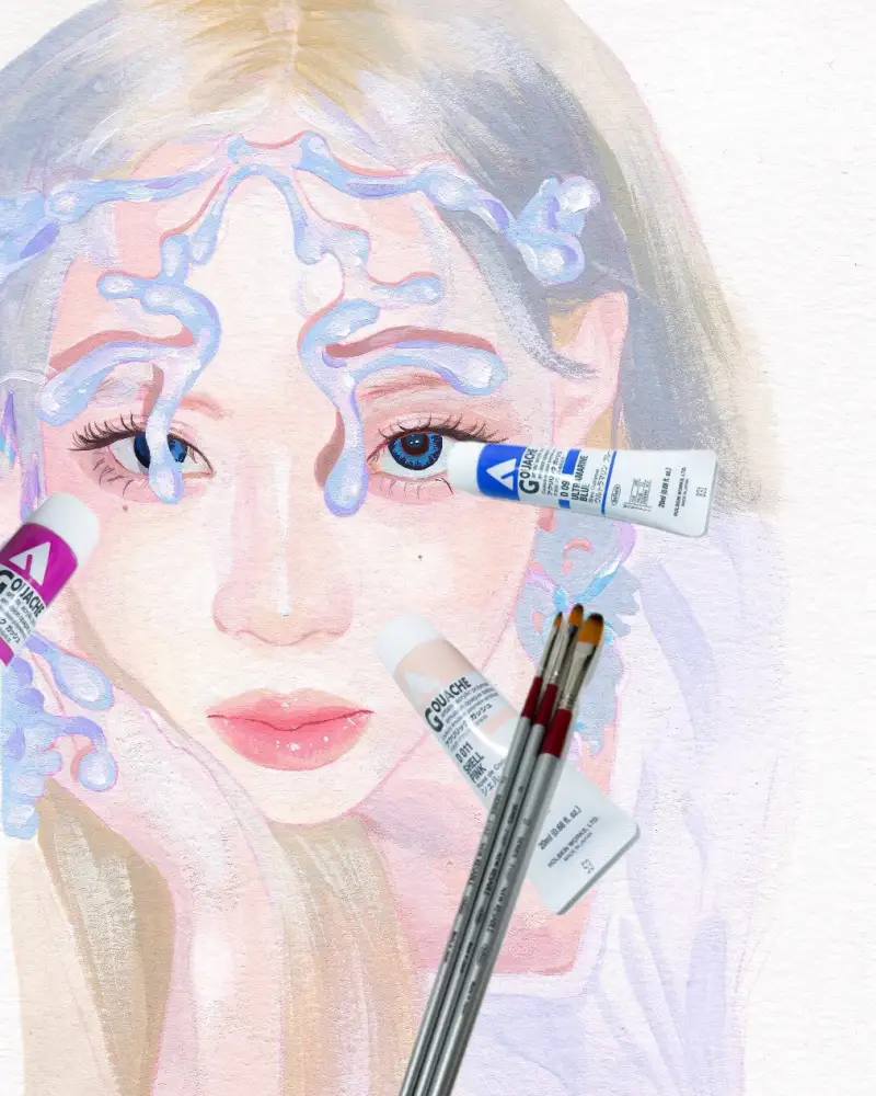 아크릴과슈,인물화