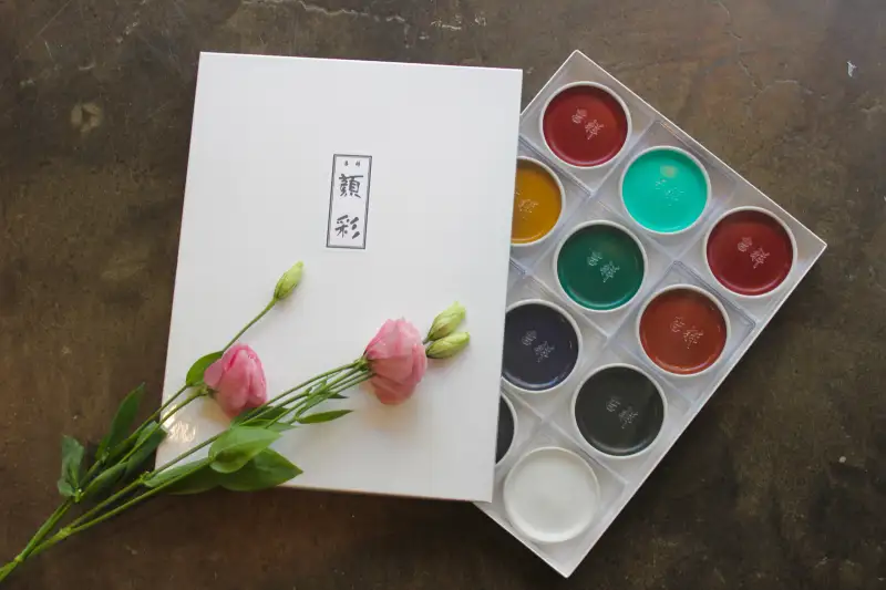 길상,안채물감,길상안채원형접시