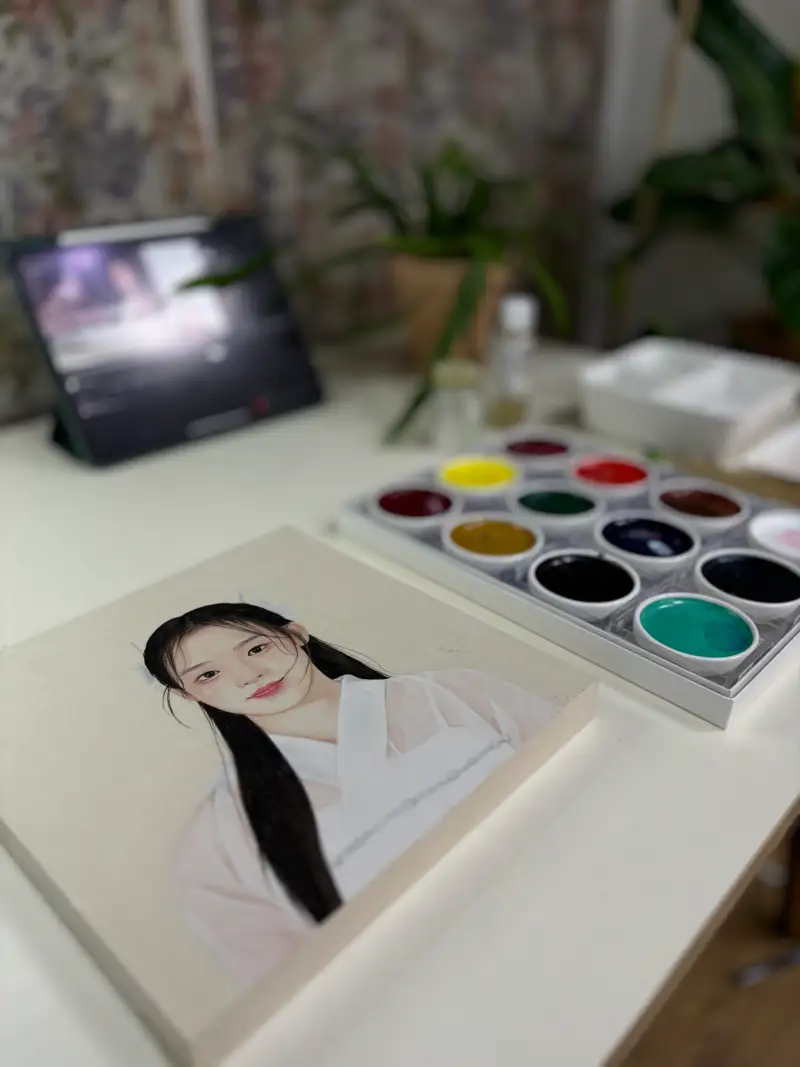 길상,길상안채원형접시,동양화물감,길상접시물감,길상고체물감