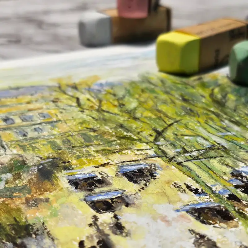 카와치,오일파스텔