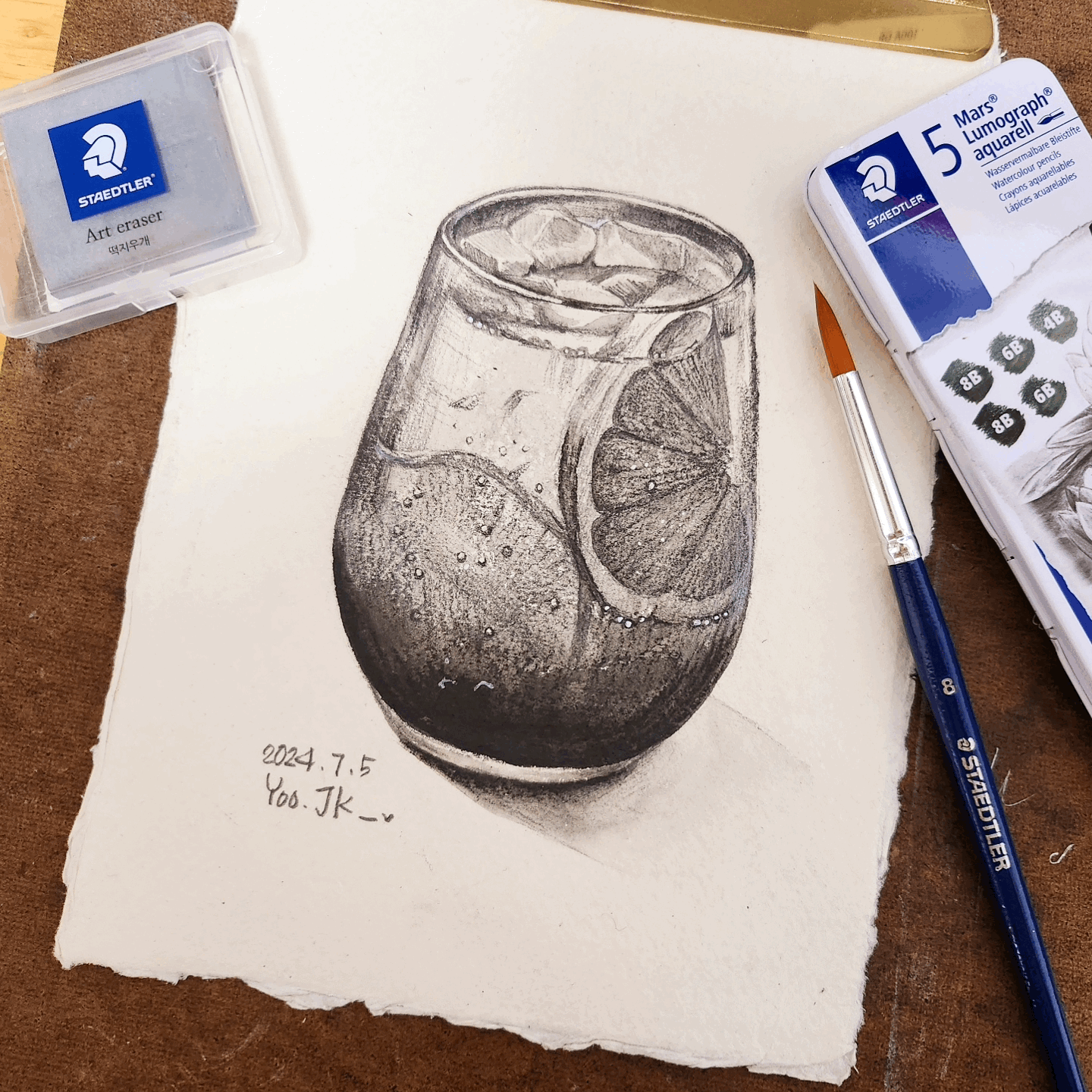 스테들러연필,수채연필,디저트드로잉,음료드로잉