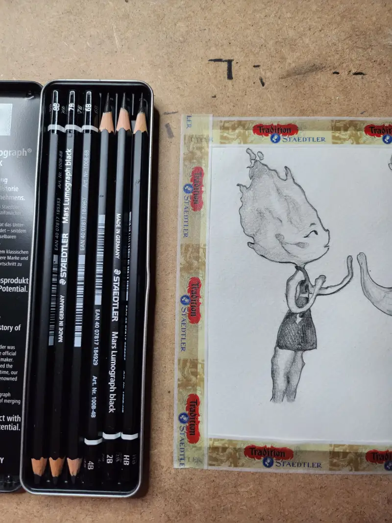 엘리멘탈,소묘,연필