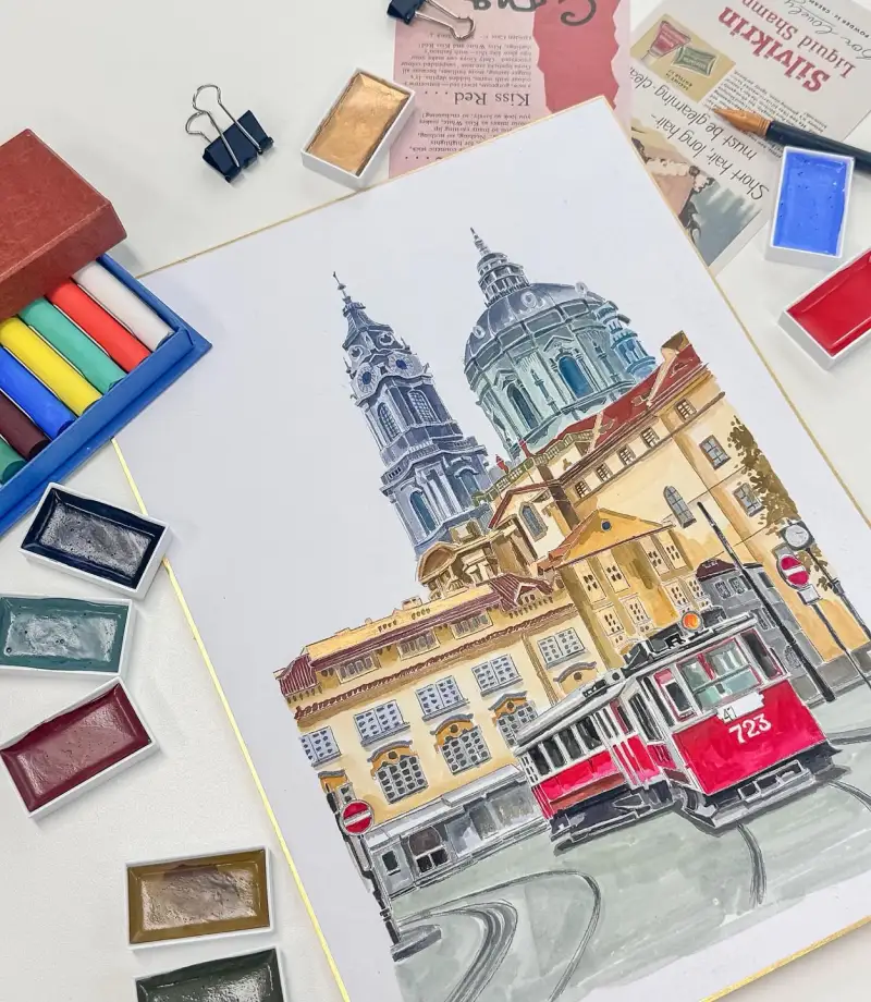 모이온드로잉,길상,안채물감