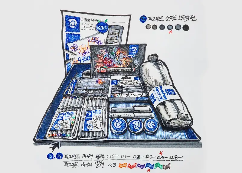 스테들러아트펜,피그먼트아트펜,피그먼트브러쉬펜,스테들러캘리펜