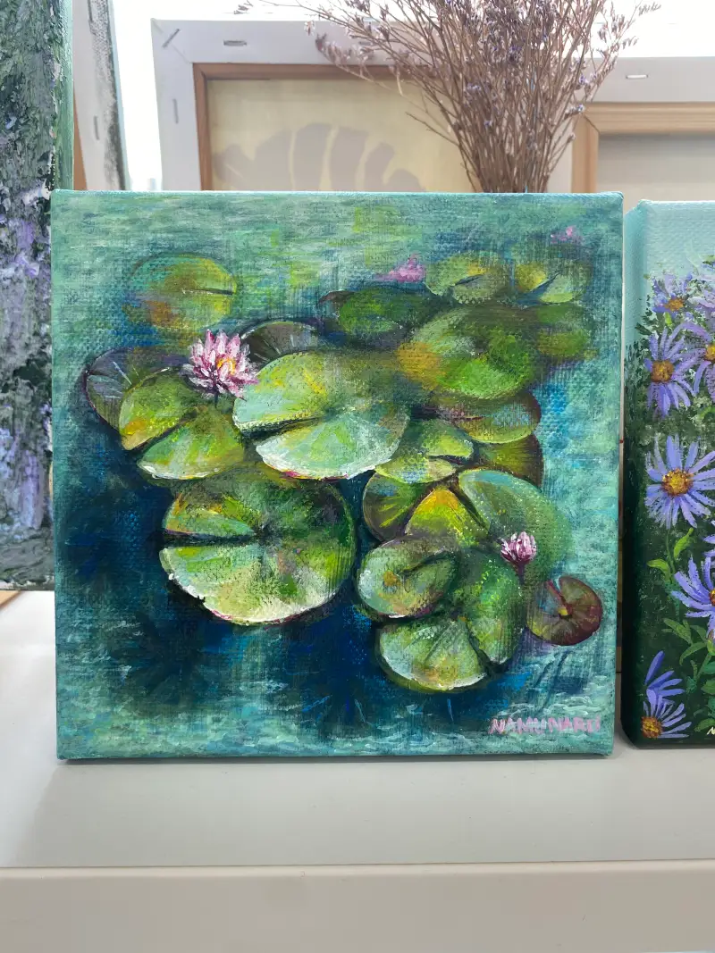 아크릴화,수련,나무나루102,알파아크릴물감,alpha