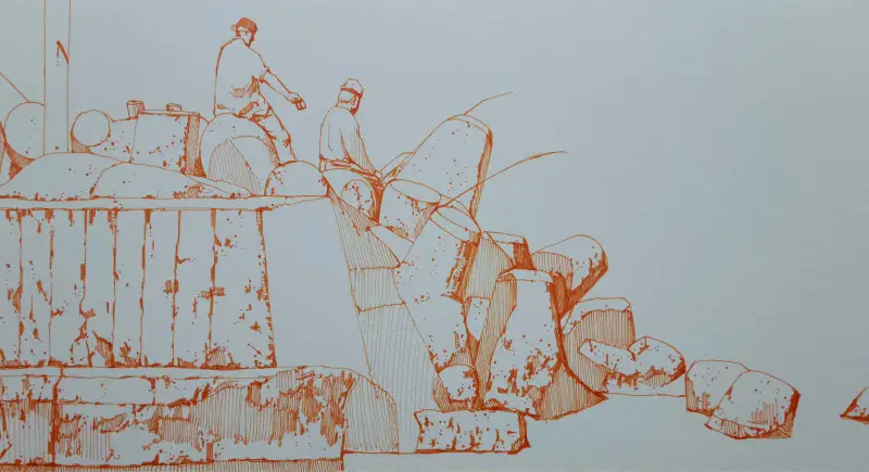 스테들러,피그먼트,라이너,펜,오렠지,칼라,스케치,풍경,영화