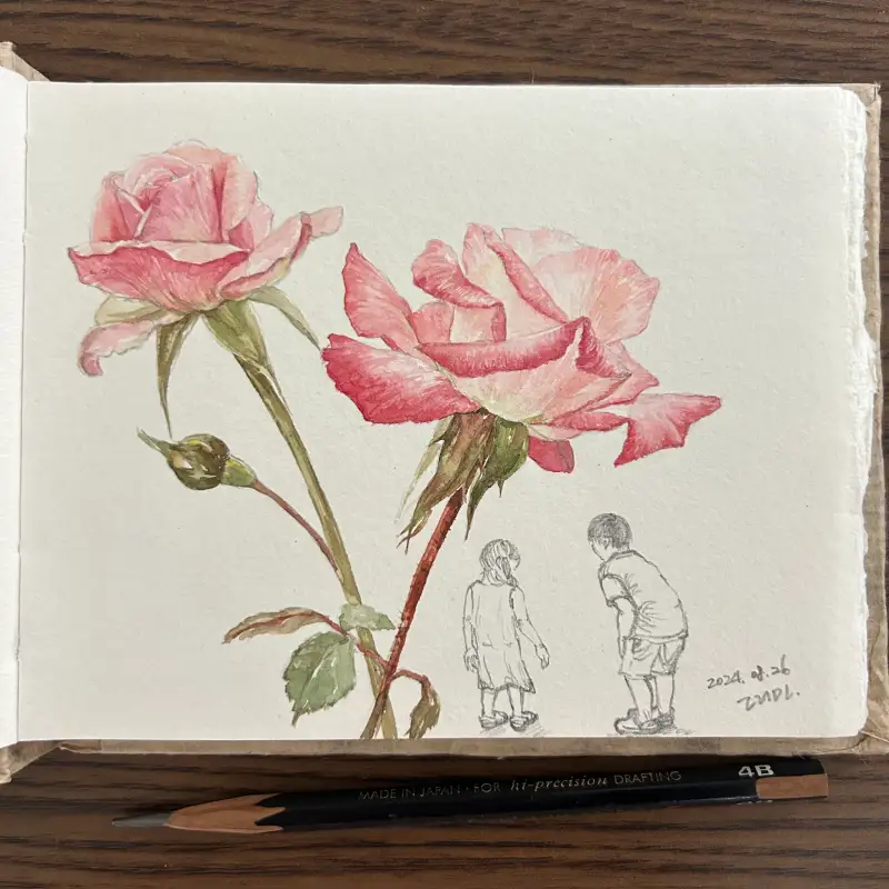 카디페이퍼,장미꽃과아이들
