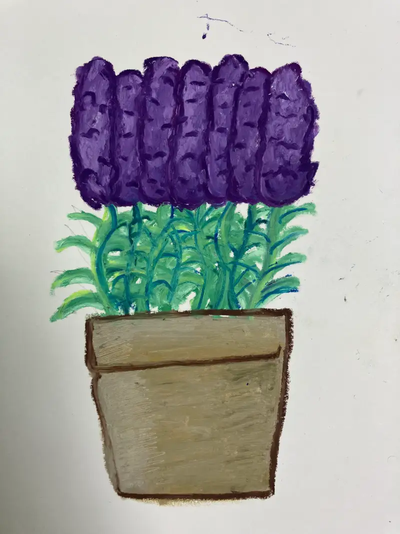 드로잉로그,오일파스텔,라벤더,화방넷드로잉로그