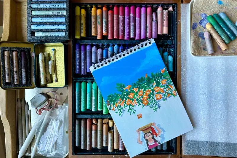 문교오일파스텔,시넬리에오일파스텔,파펠시노스케치북,스테들러피그먼트라이너