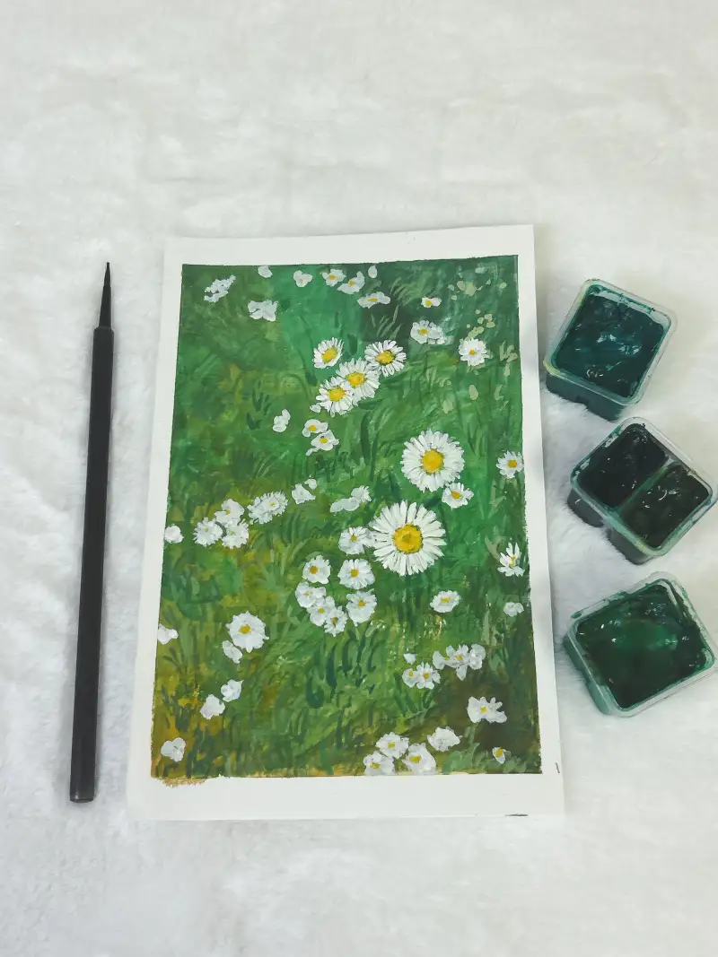 드로잉로그,화방넷드로잉로그,여름식물,들꽃,개망초,미야과슈