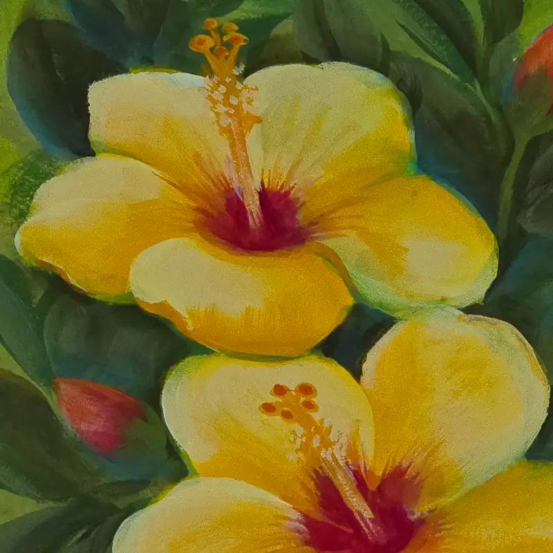 히비스커스,서양무궁화,아크릴과슈,조소냐,화홍붓,꽃그림,화방넷드로잉로그,드로잉로그,초록빛아트