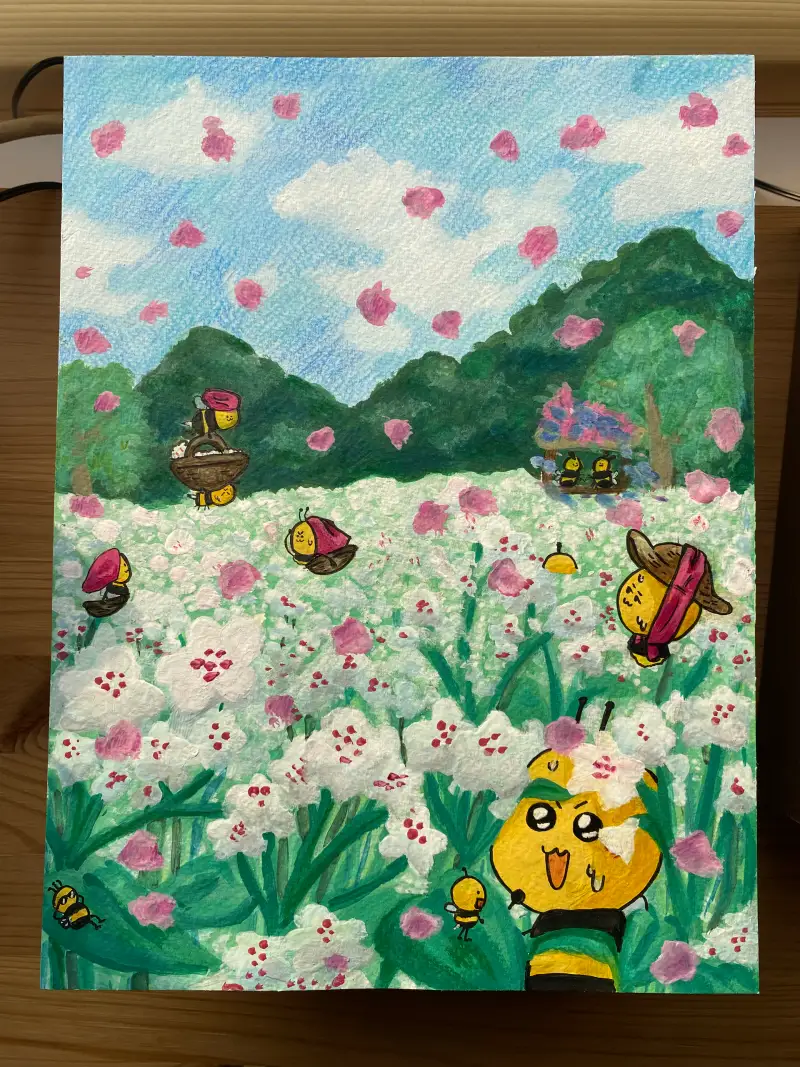 화방넷드로잉로그,드로잉로그,메밀꽃,사용한재료