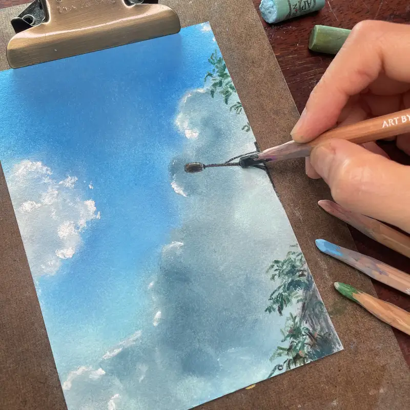 파스텔펜슬,까렌다쉬,드로잉로그,화방넷드로잉로그