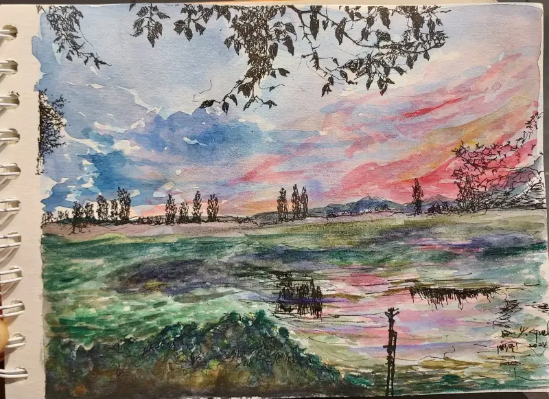 자라섬의저녁노을