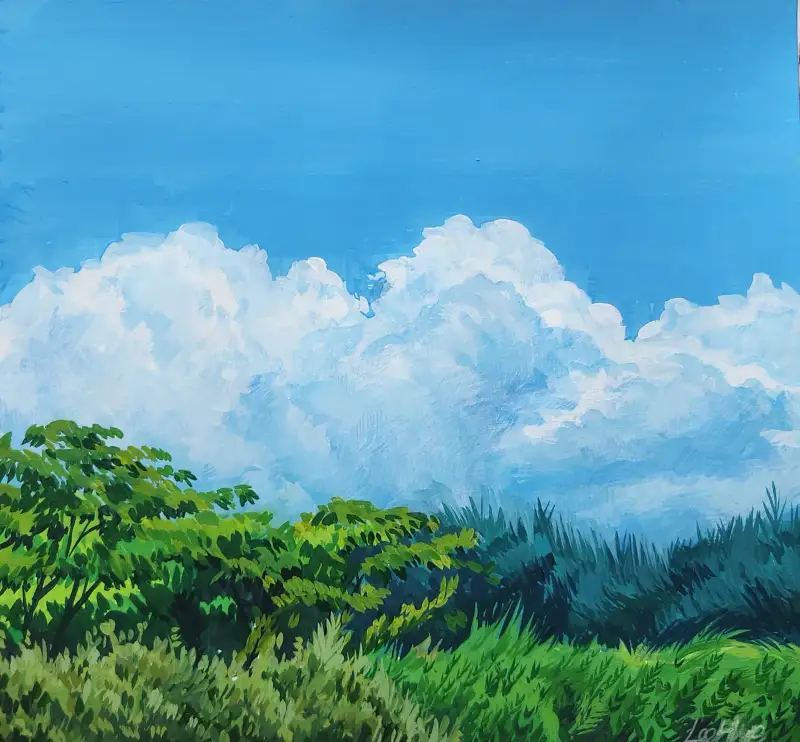 드로잉로그,화방넷드로잉로그,하늘그리기,SWC수채화물감