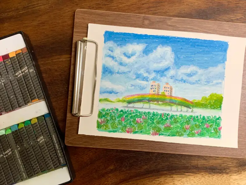 펜텔오일파스텔,화원화판메뉴판