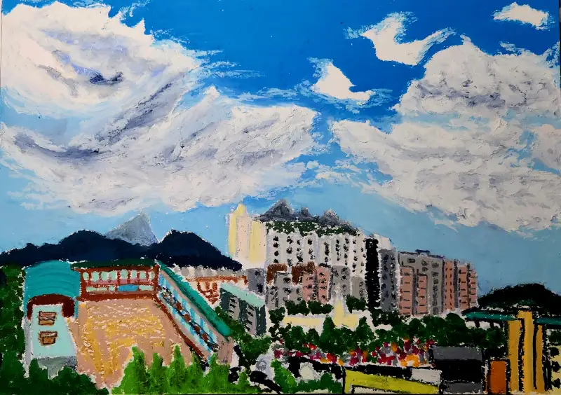 화방넷,드로잉로그,하늘그리기,문교갤러리오일파스텔