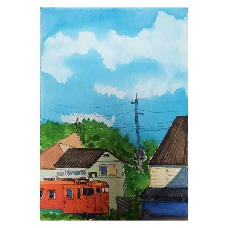 드로잉로그,하늘그리기,수채화