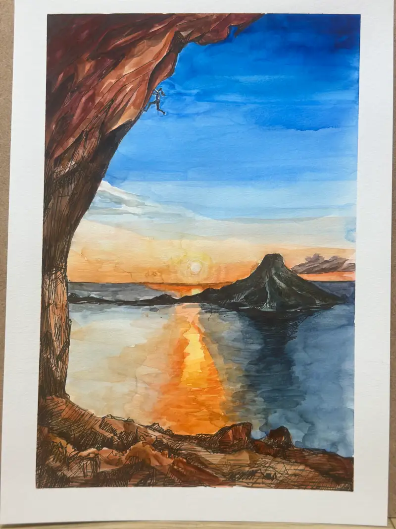 화방넷,드로잉로그,피그먼트펜,일출