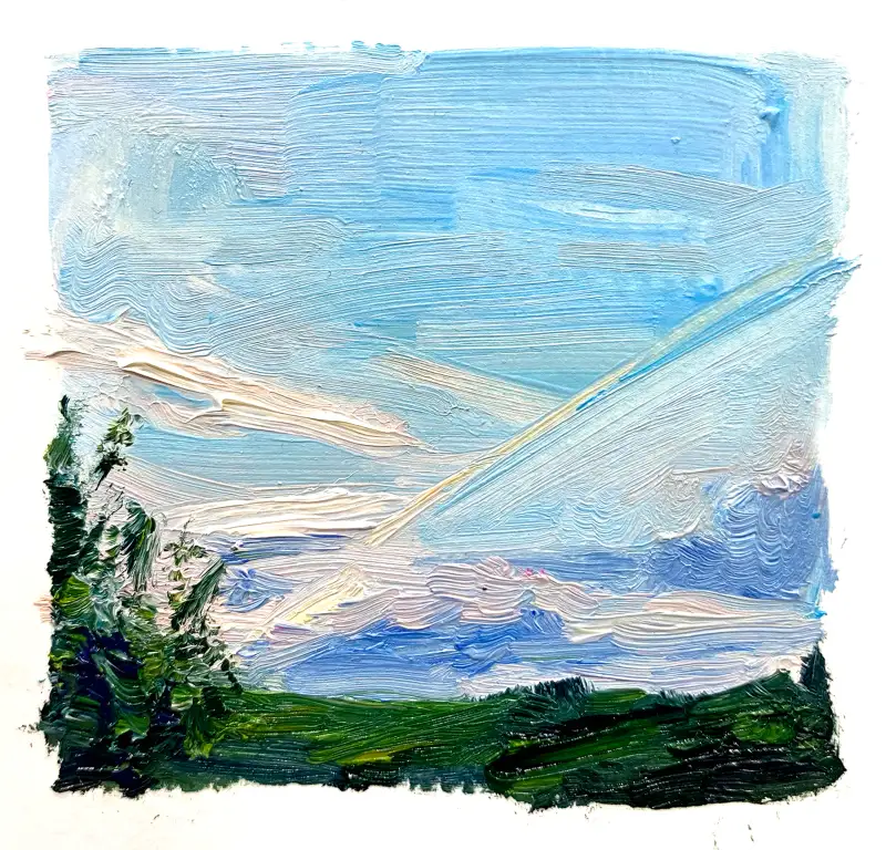 유화,홀베인,유화그림,손그림,화홍,화홍붓,유화물감,종이팔레트,하늘그림,드로잉로그