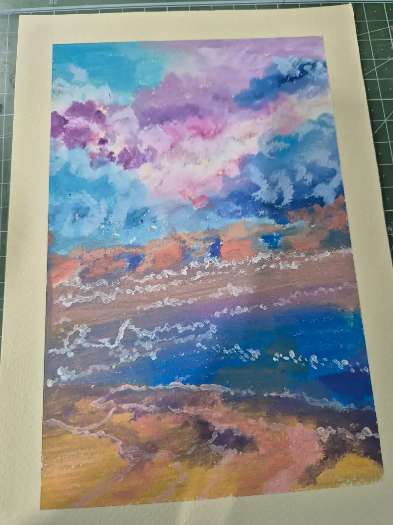 화방넷드로잉챌린지,바닷가,노을