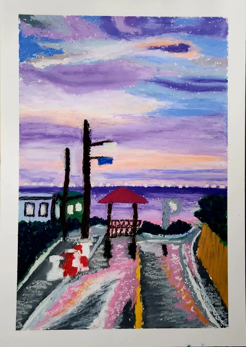 드로잉로그,하늘,그리기,오일파스텔