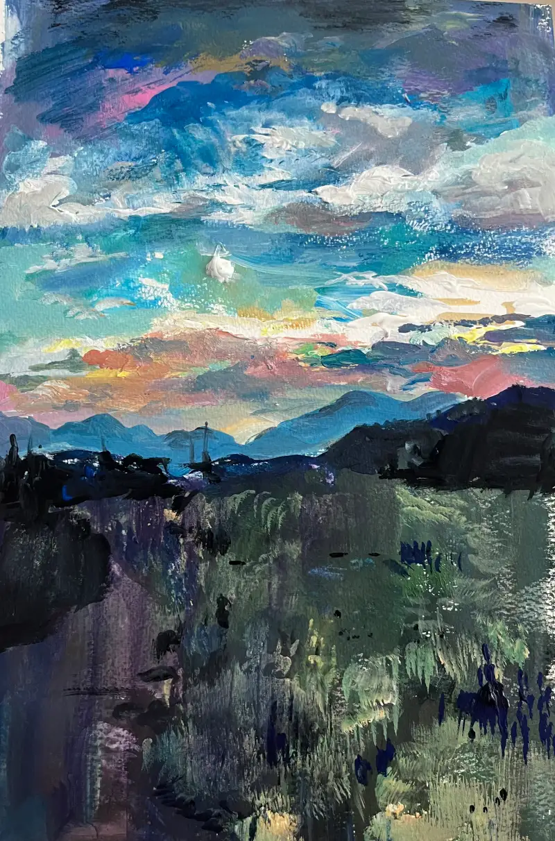 드로잉로그,아크릴,하늘,아크릴화,신한,홀베인,터너