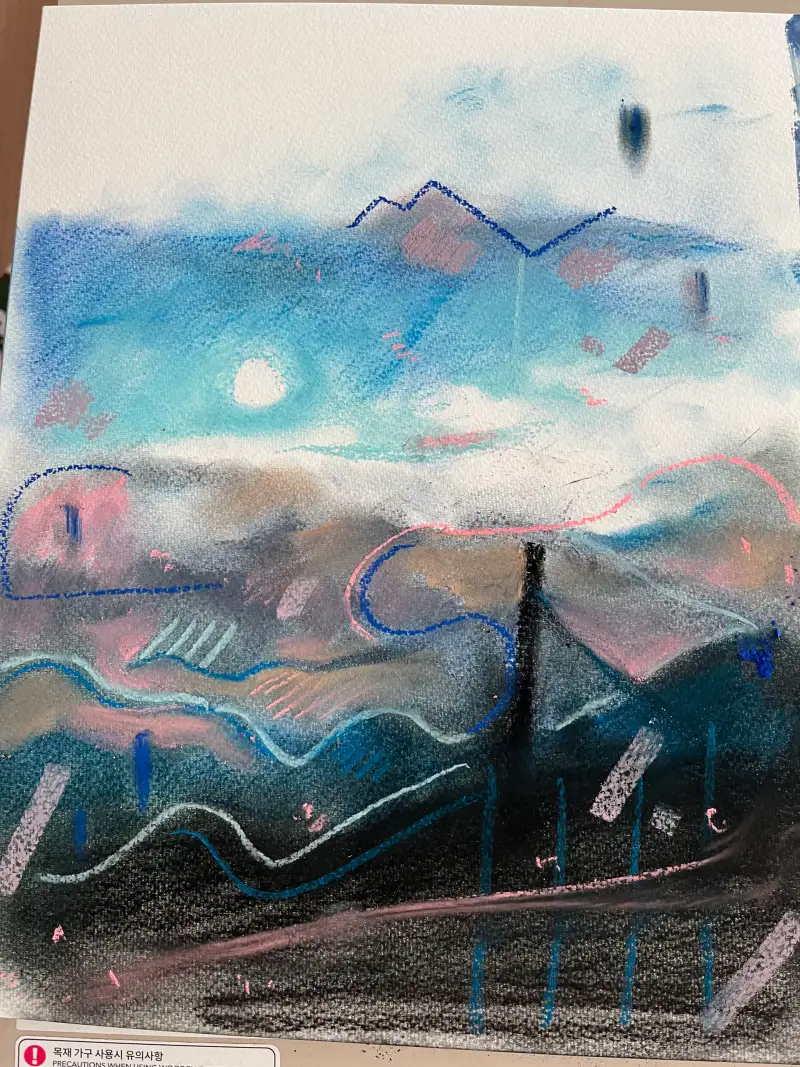 문교,파스텔,드로잉로그,하늘