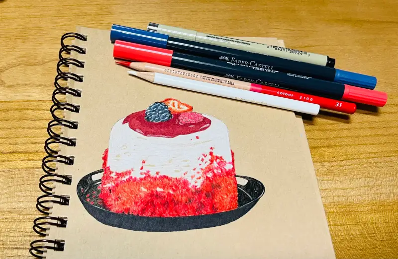 화방넷,화방넷드로잉로그,색연필드로잉,디저트그리기,펜드로잉,펜그림