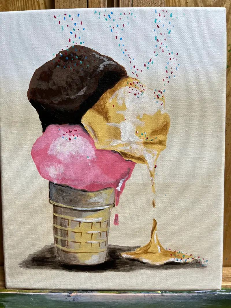 아크릴화,화방넷,아이스크림,3주차,디저트,그림습관,화방넷드로잉로그,드로잉로그