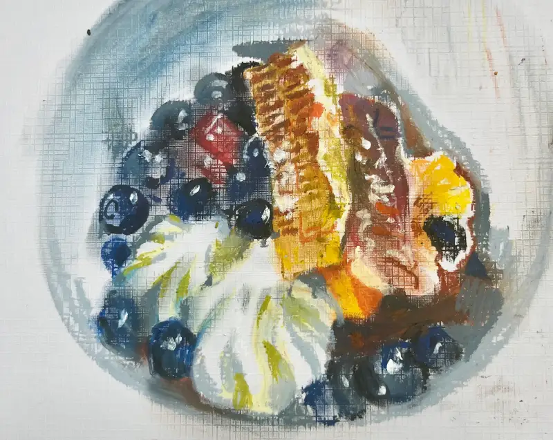 드로잉로그,오일파스텔,요아정,디저트,챌린지,요거트,아이스크림