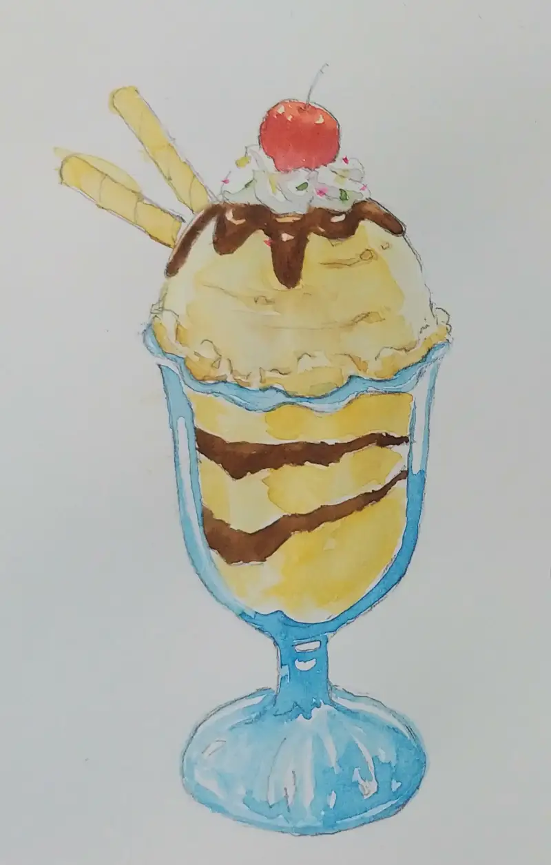 화방넷,드로잉로그,디져트,파르페,수채화,일러스트