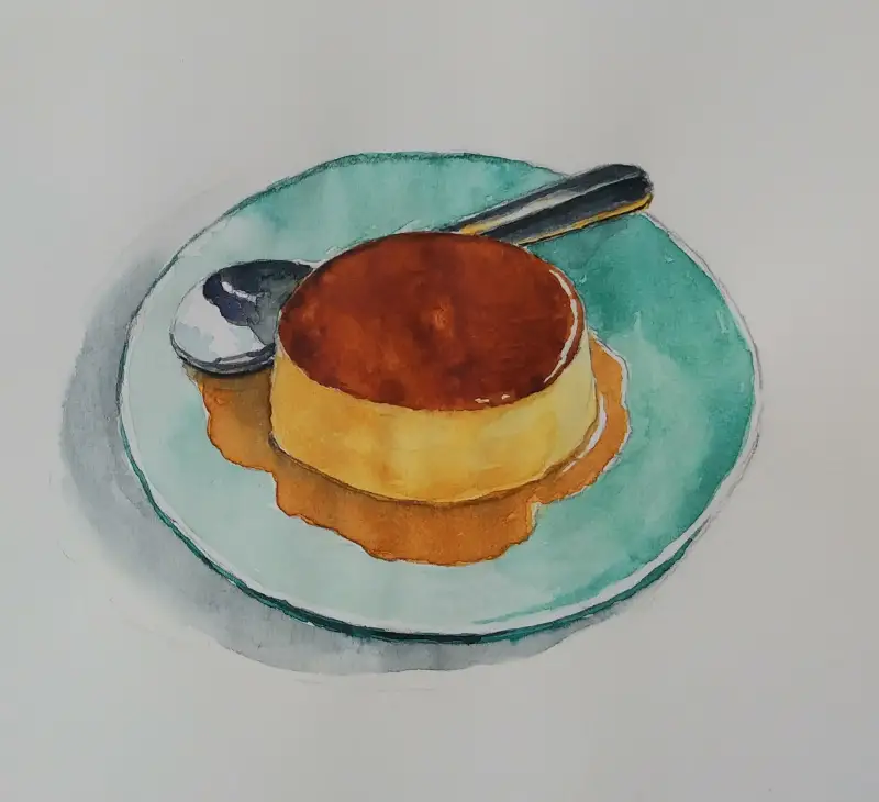 화방넷,드로잉로그,디져트,수채화,일러스트,푸딩