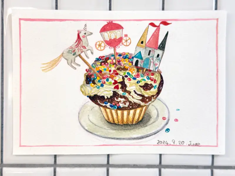 디저트,디저트그림그리기,컵케이크그리기,화방넷,드로잉로그,화방넷드로잉로그