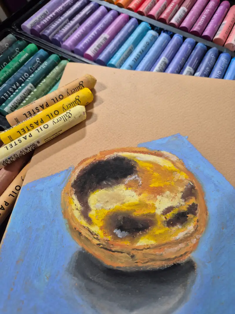 화방넷드로잉로그,오일파스텔,에그타르트