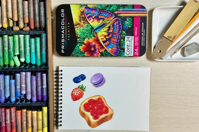 문교오일파스텔,프리즈마유성색연필,문교찰필,파펠시노브리스톨지