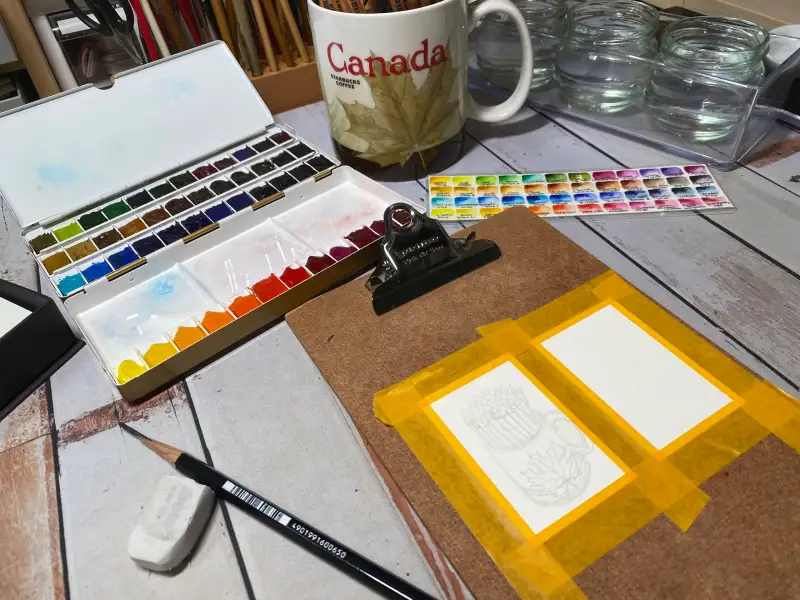 드로잉챌린지2기,컵그리기,쪼꼬미그림,미젤로수채화물감,화방넷드로잉로그