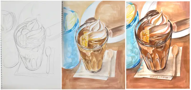 드로잉로그챌린지,드로잉로그,컵,커피,과정샷