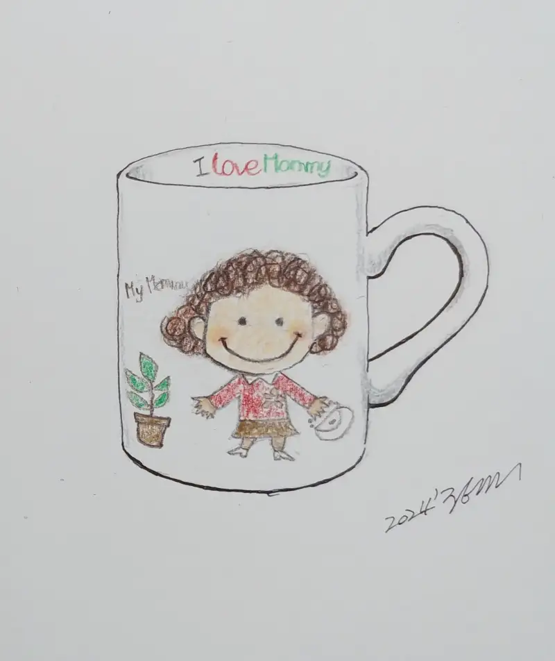 화방넷,드로잉로그,1주차,컵,유성색연필