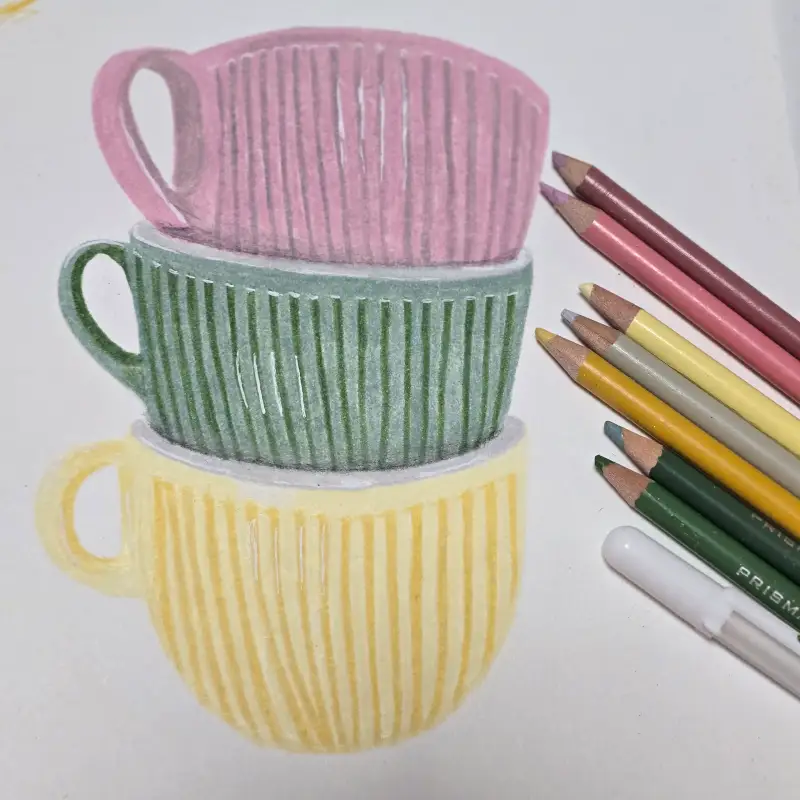 드로잉로그2기,프리즈마색연필,사쿠라겔리롤,색연필화