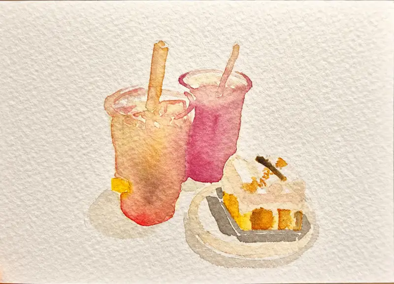 화방넷드로잉로그,화방넷,드로잉로그,컵그리기,카페,히비스커스애플티