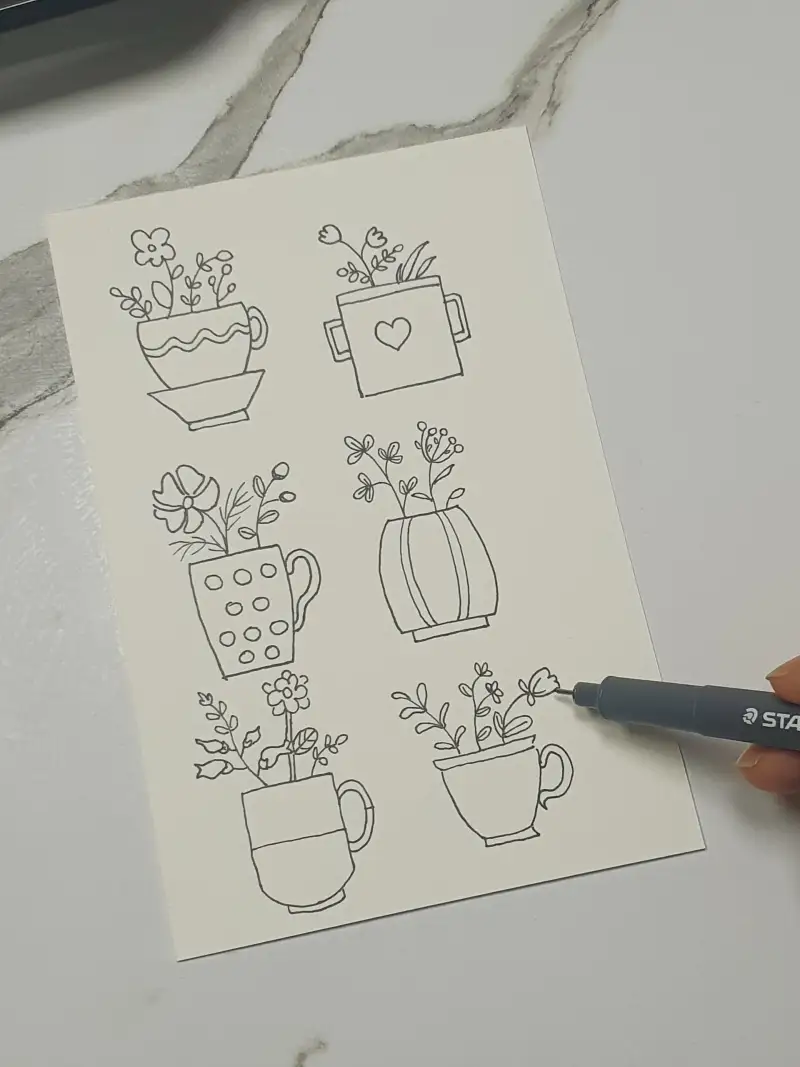 드로잉로그,화방넷드로잉로그,컵,두번째