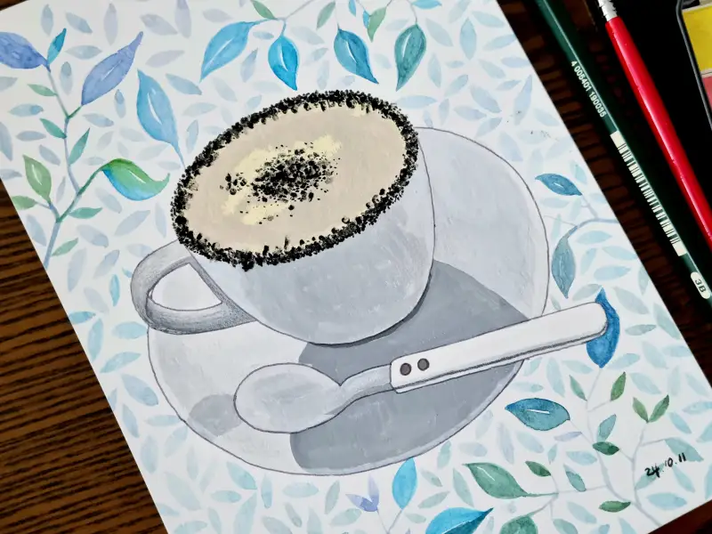 드로잉로그,흑임자라떼