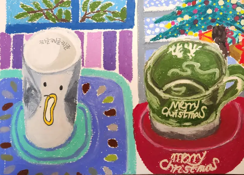 드로잉로그,드로잉로그2기1주차,컵그리기,carandache,neopastel