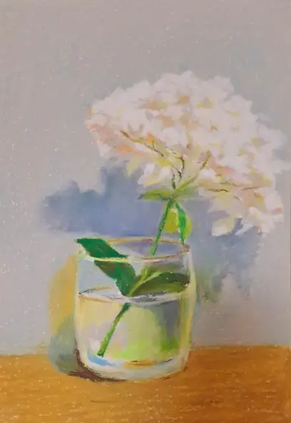 드로잉로그2시,컵,수국