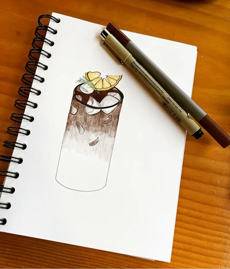 화방넷,화방넷드로잉로그,드로잉로그,펜그림,펜드로잉,컵그리기,아이스커피