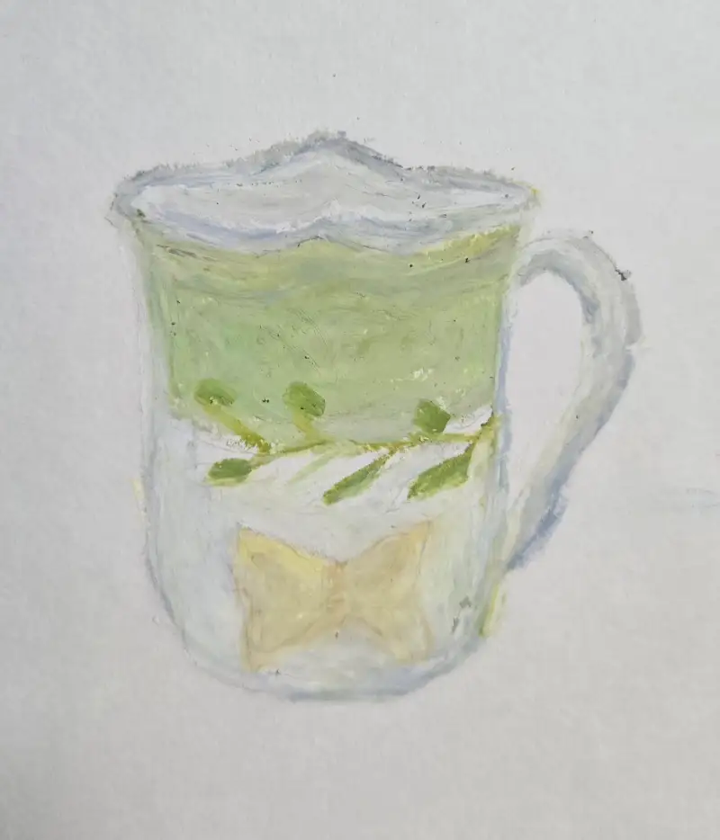 컵,드로잉,챌린지,오일파스텔