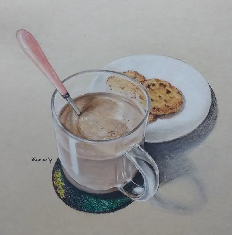 프리즈마유성색연필,삼원특수지,드로잉로그2기,화방넷드로잉로그,드로잉로그1주차,컵그리기