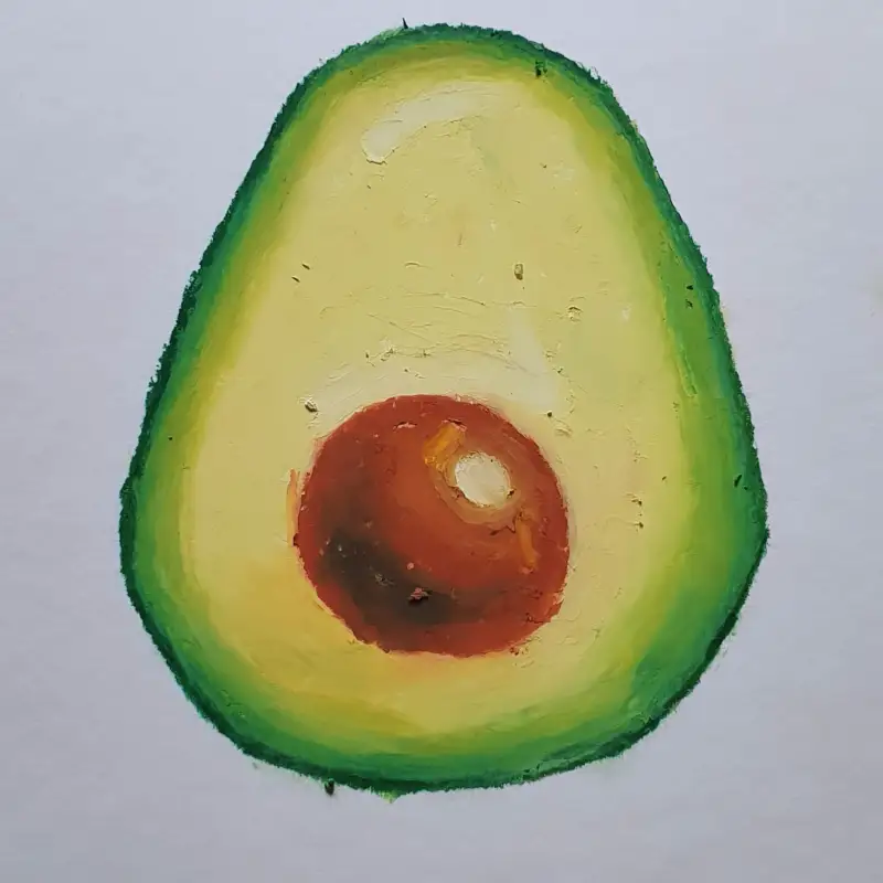 크레용토끼,아보카도,오일파스텔