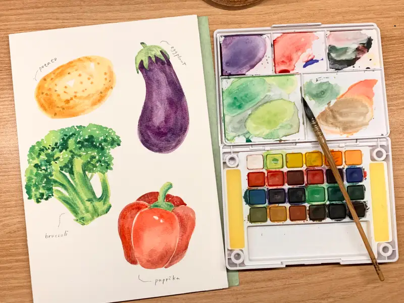 화방넷드로잉로그,수채물감,고체물감